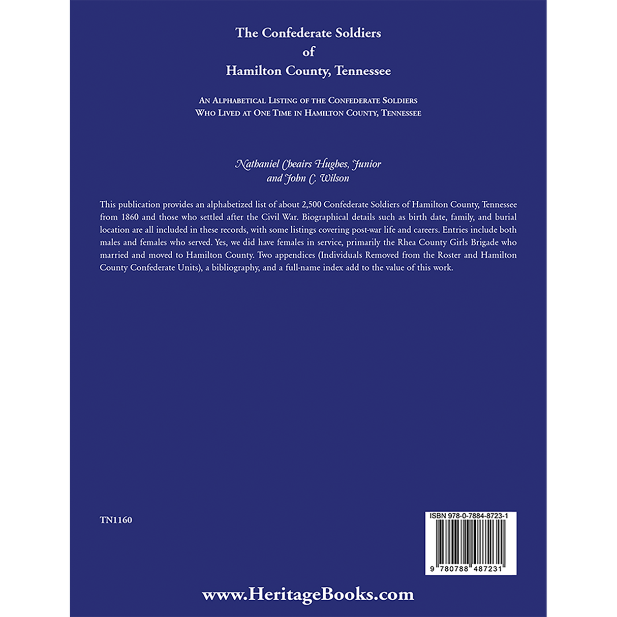 The Confederate Soldiers of Hamilton County, Tennessee back cover
