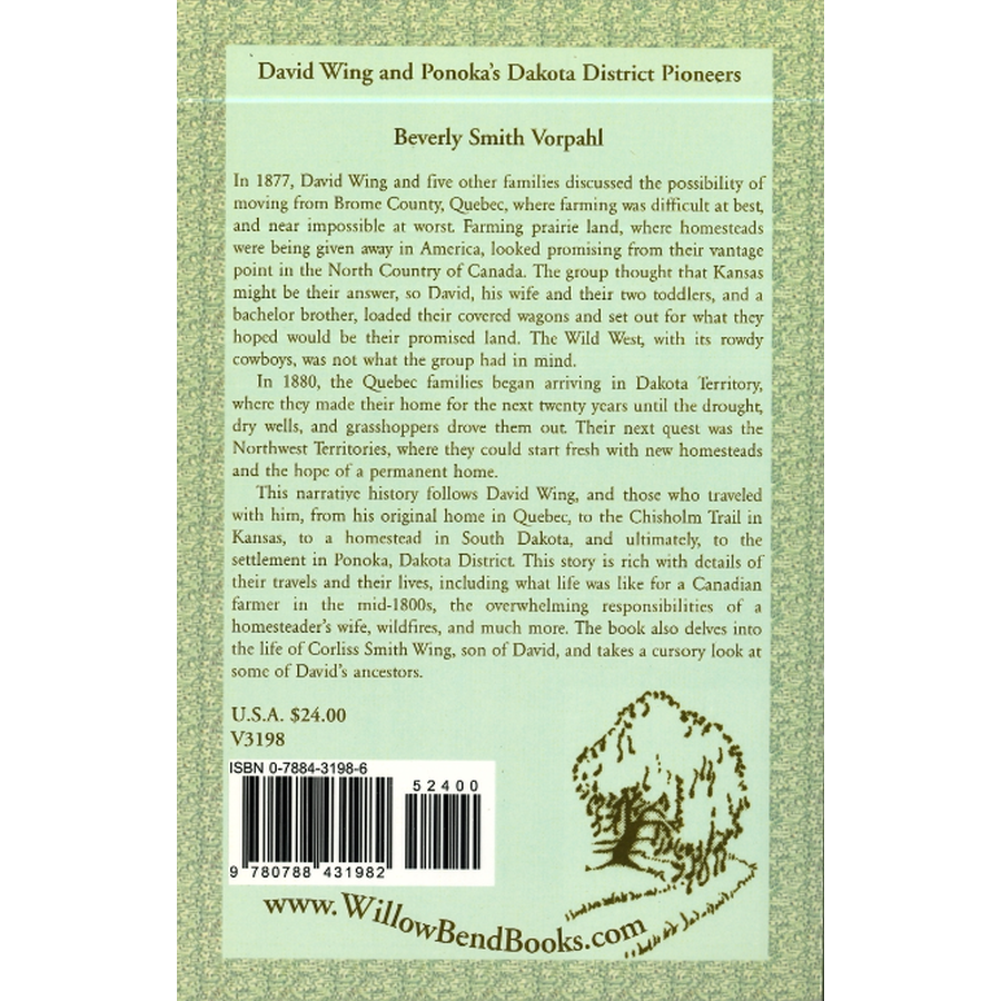 David Wing and Ponoka's Dakota District Pioneers back cover