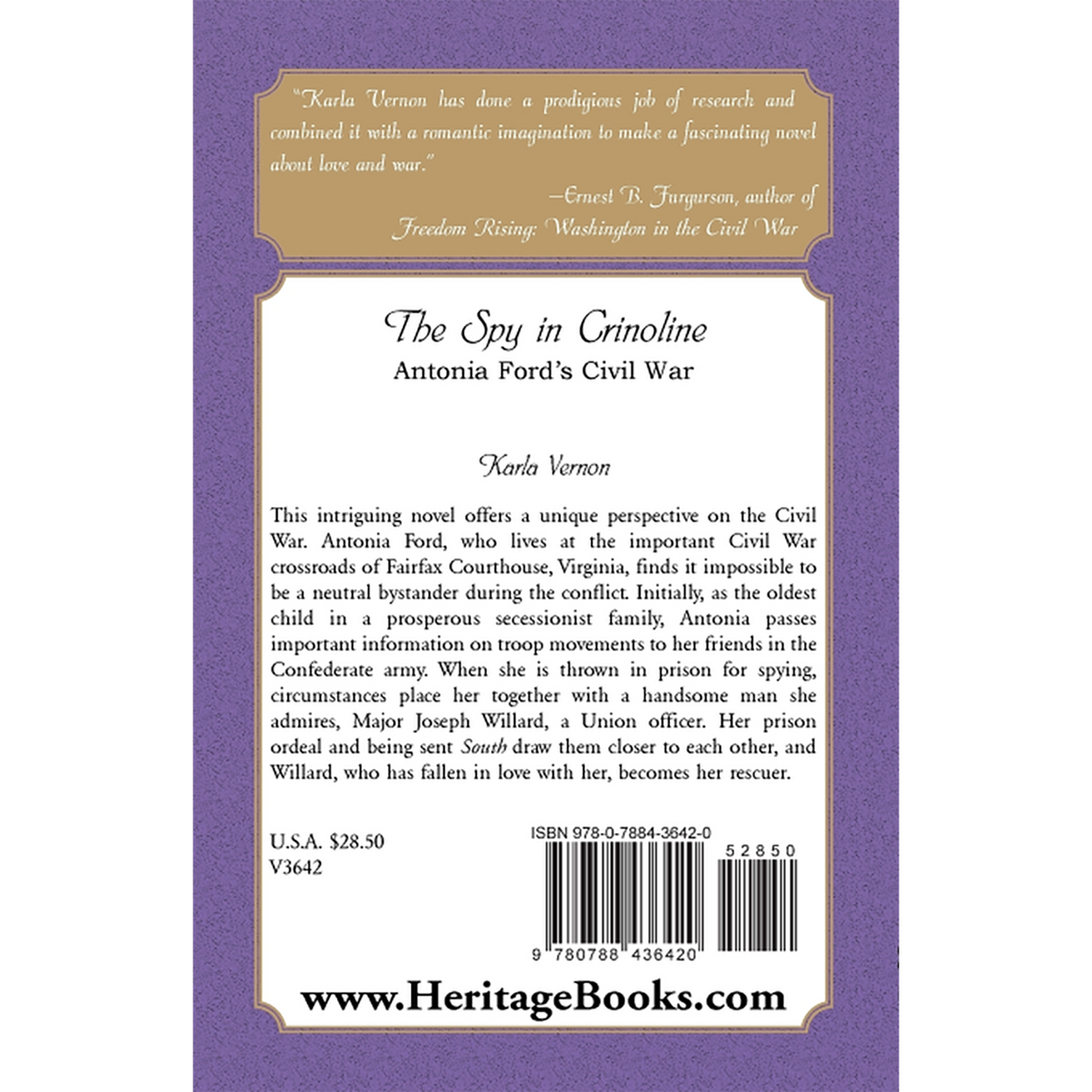 The Spy in Crinoline: Antonia Ford's Civil War back cover