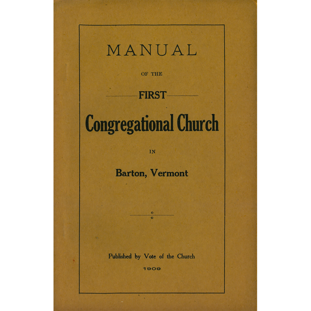 Manual of the First Congregational Church in Barton, Vermont