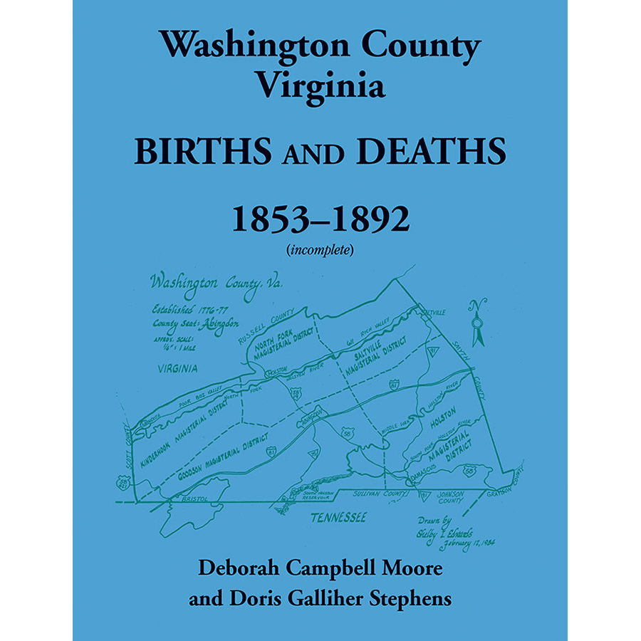 Washington County, Virginia Births and Deaths, 1853-1892 (incomplete)