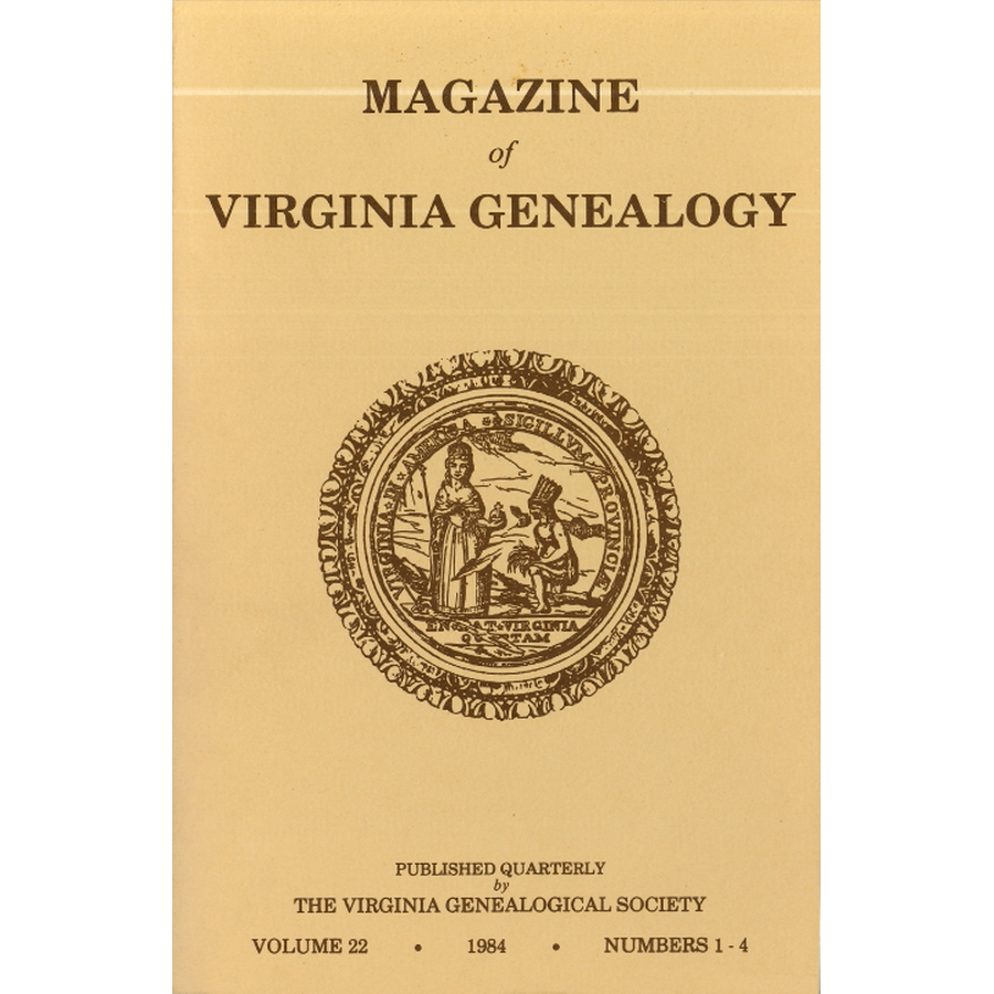 Magazine of Virginia Genealogy: Volume 22, Numbers 1-4, 1984