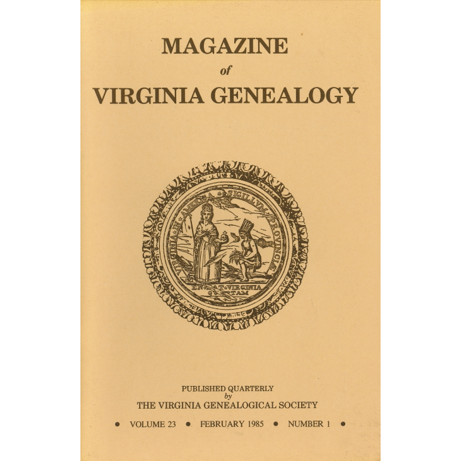 Magazine of Virginia Genealogy: Volume 23, no. 1