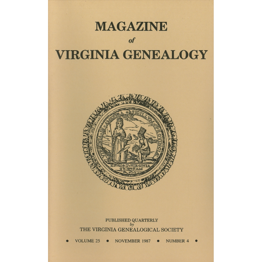Magazine of Virginia Genealogy: Volume 25, no. 4