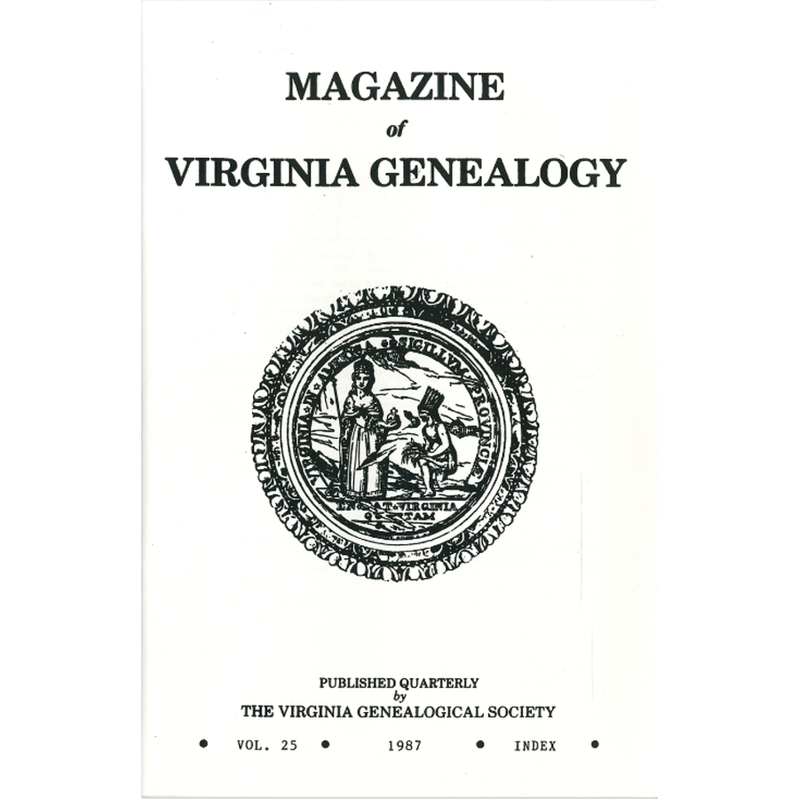 Magazine of Virginia Genealogy: Volume 25, index