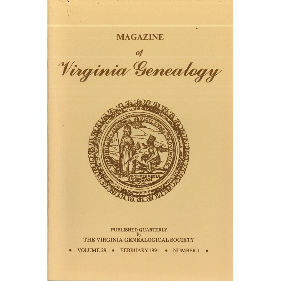 Magazine of Virginia Genealogy, Volume 29, Issue 1
