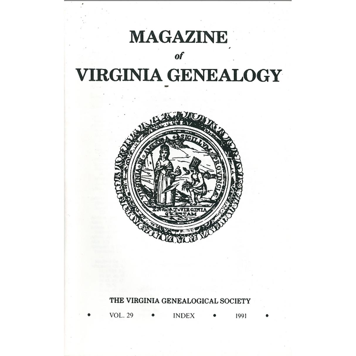 Magazine of Virginia Genealogy, Volume 29, Index