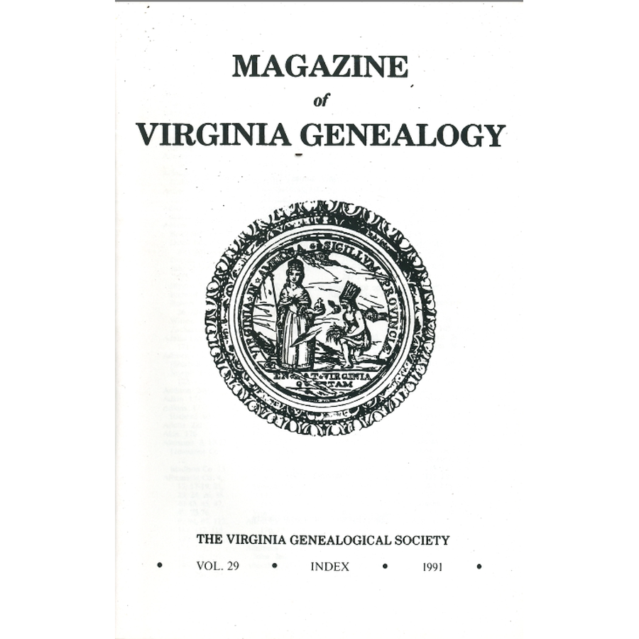 Magazine of Virginia Genealogy, Volume 29, Index