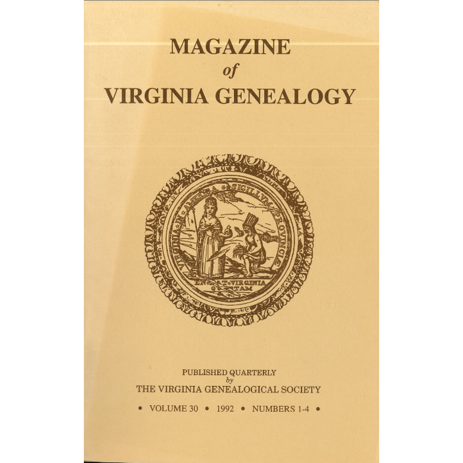 Magazine of Virginia Genealogy, Volume 30, Numbers 1-4, 1992