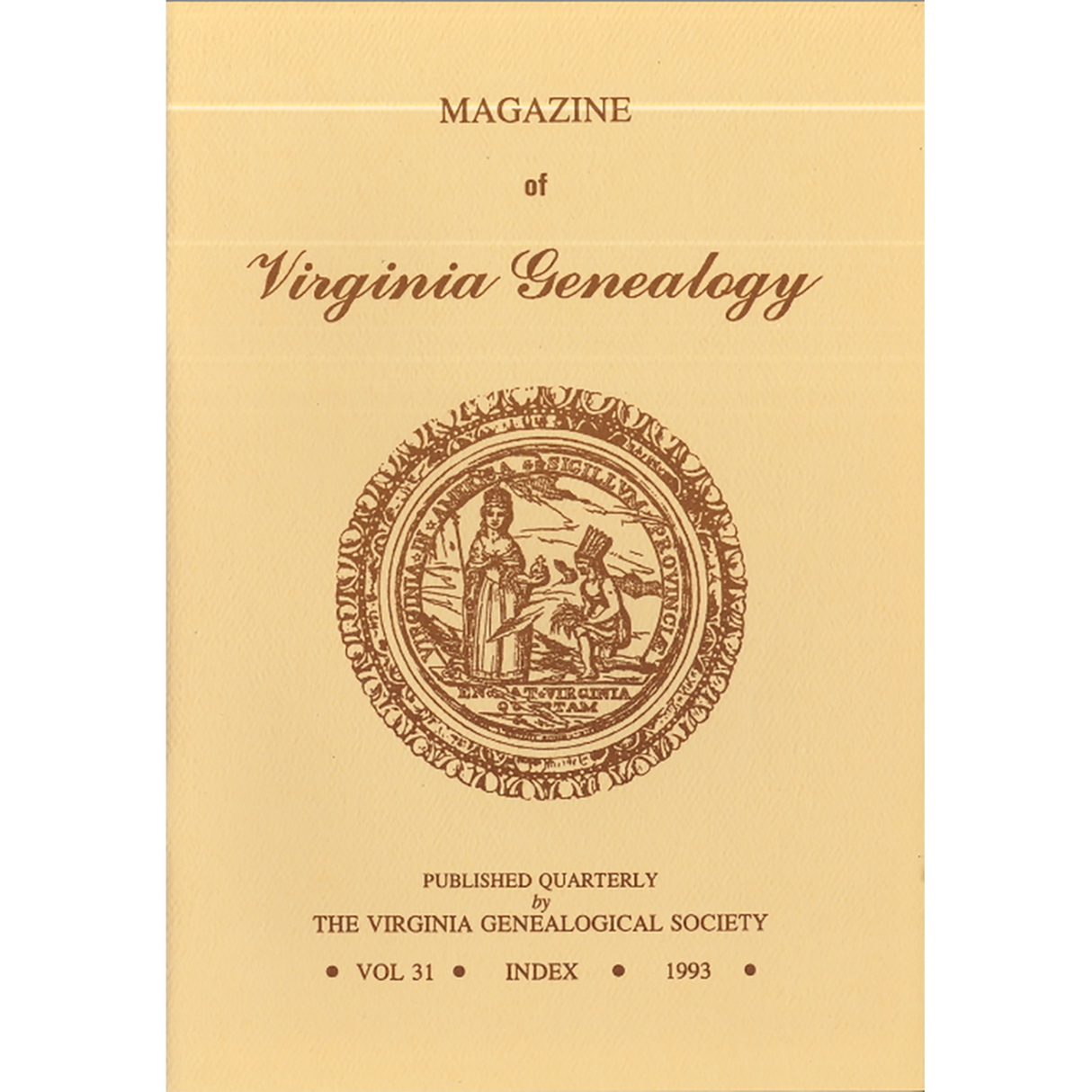 Magazine of Virginia Genealogy, Volume 31, index, 1993