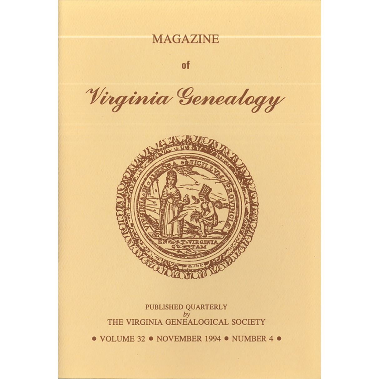 Magazine of Virginia Genealogy, Volume 32, Number 4, 1994