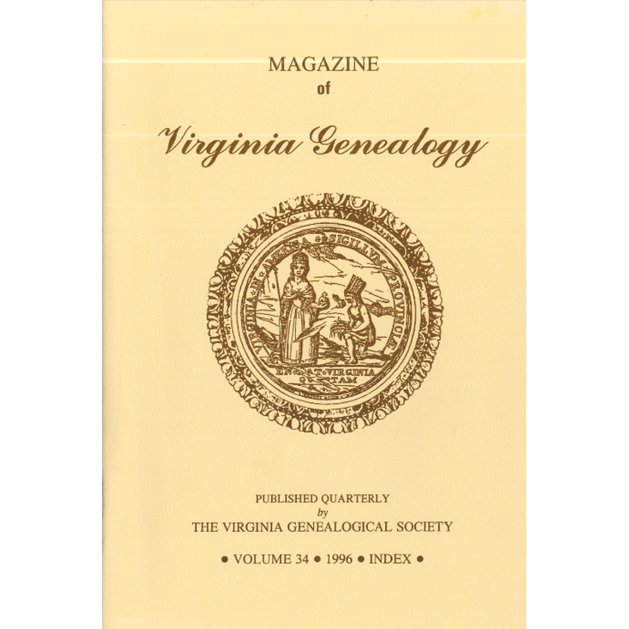 Magazine of Virginia Genealogy, Volume 34, Index