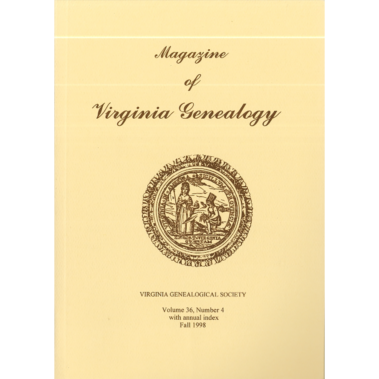 Magazine of Virginia Genealogy, Volume 36, Number 4, 1998