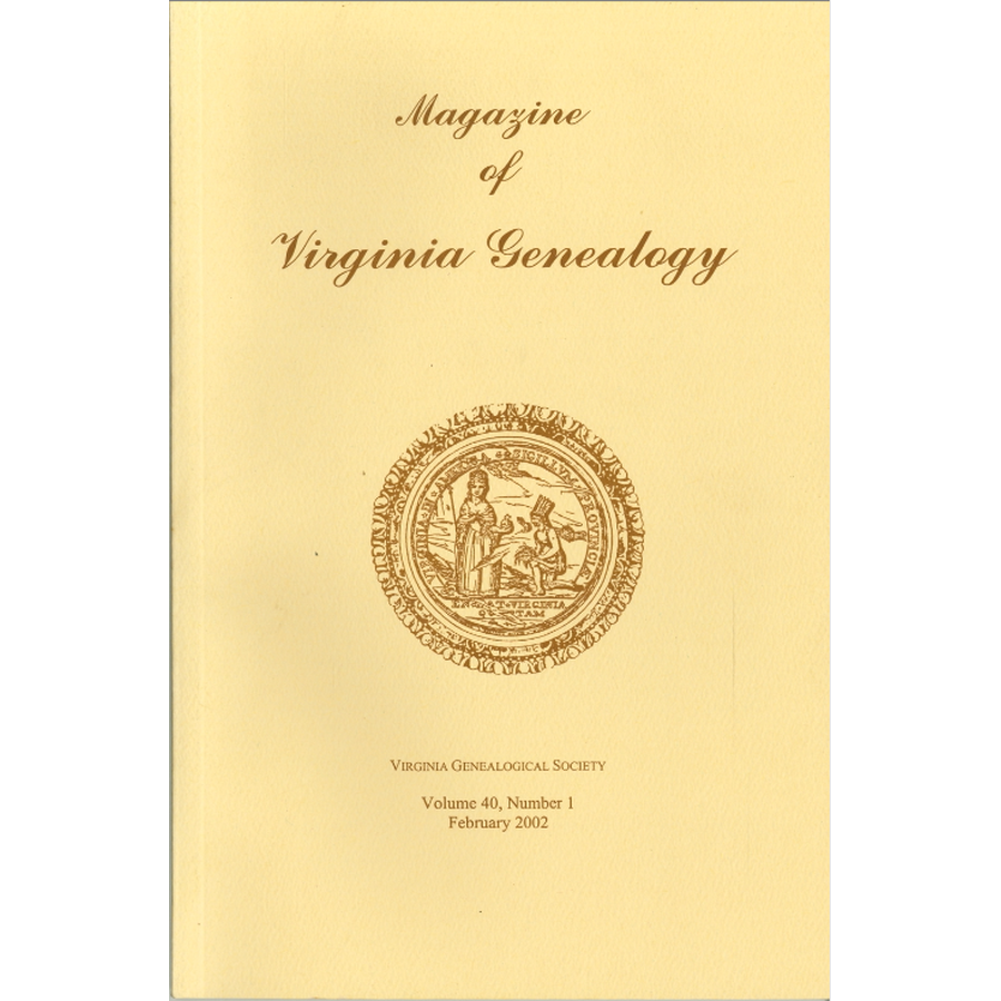 Magazine of Virginia Genealogy: Volume 40, no. 1