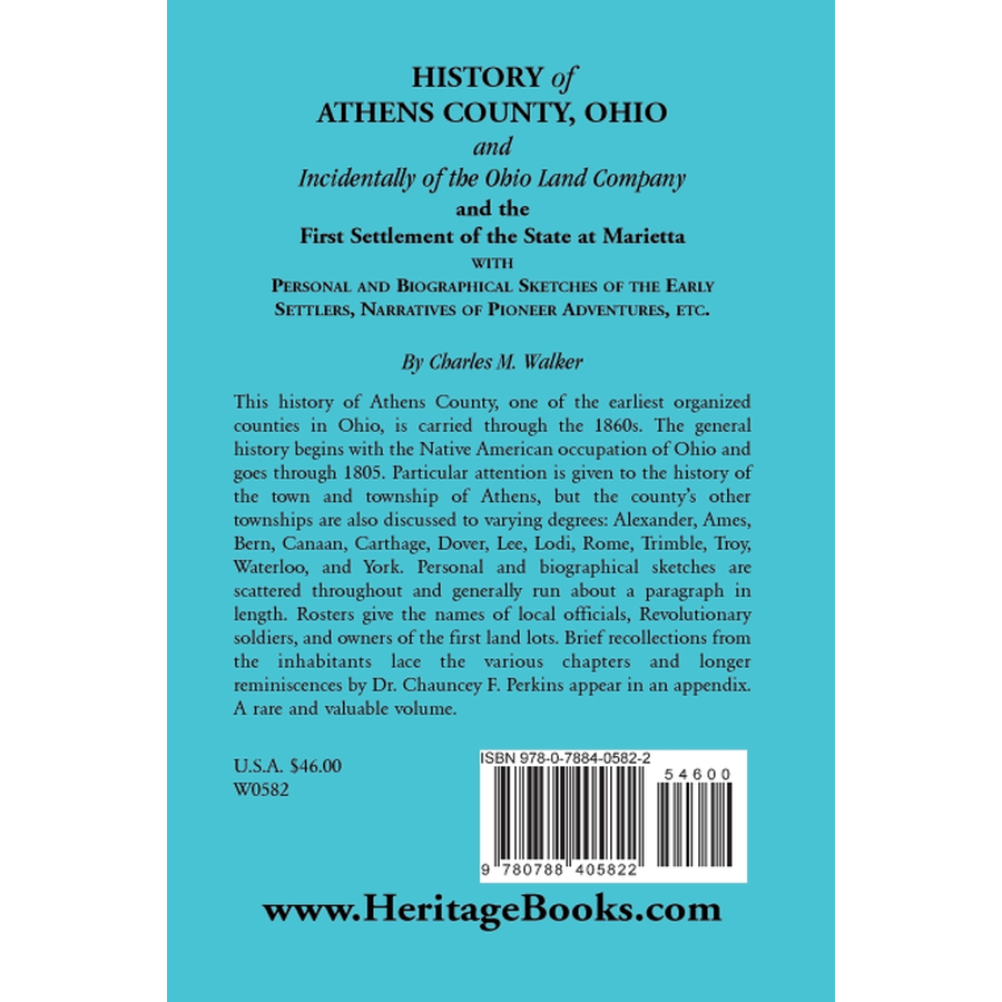 History of Athens County, Ohio back cover