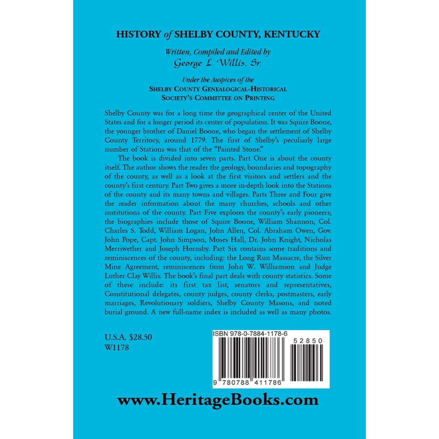 History of Shelby County, Kentucky back cover