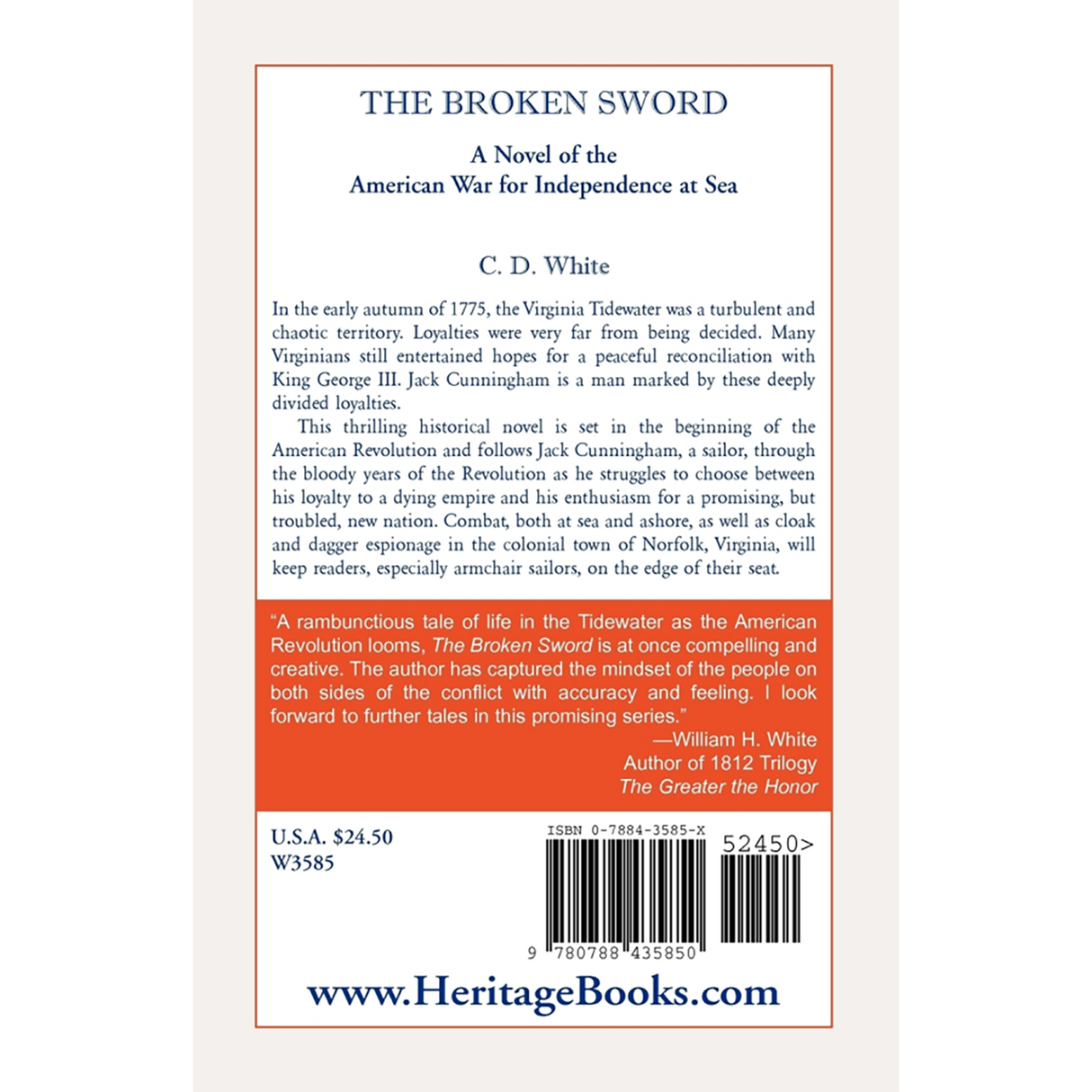 The Broken Sword: A Novel of the American War for Independence at Sea back cover