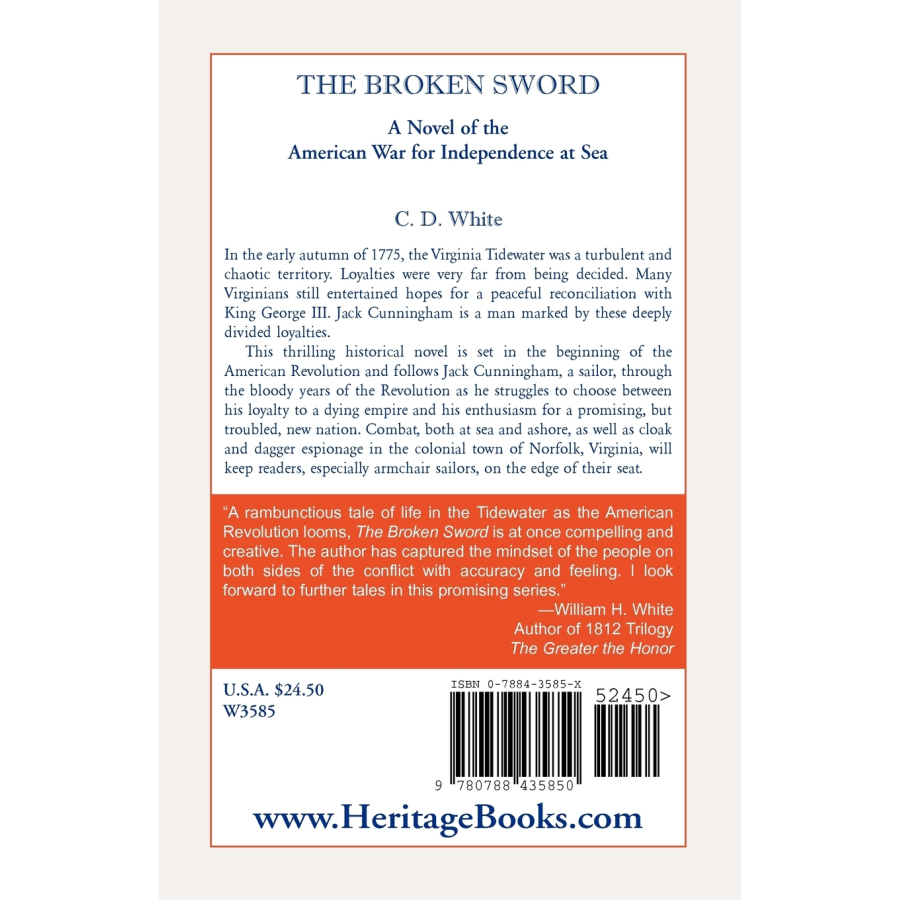 The Broken Sword: A Novel of the American War for Independence at Sea back cover