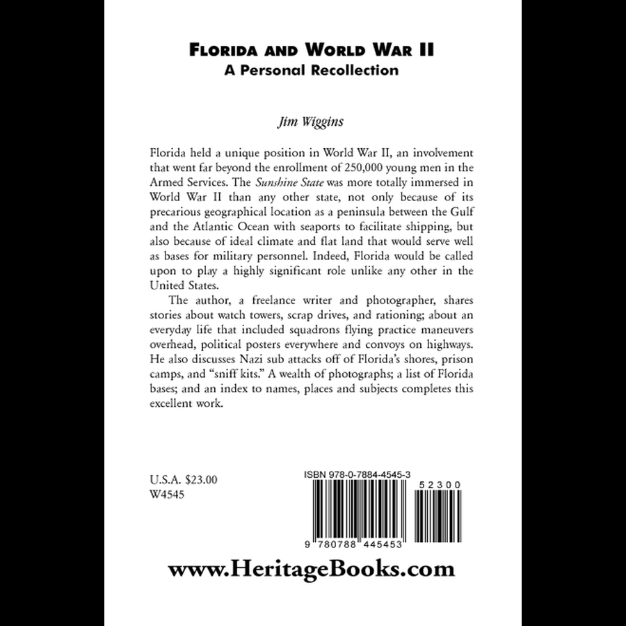 Florida and World War II: A Personal Recollection back cover
