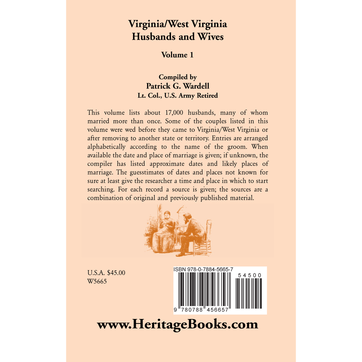 Virginia/West Virginia Husbands and Wives, Volume 1 back cover