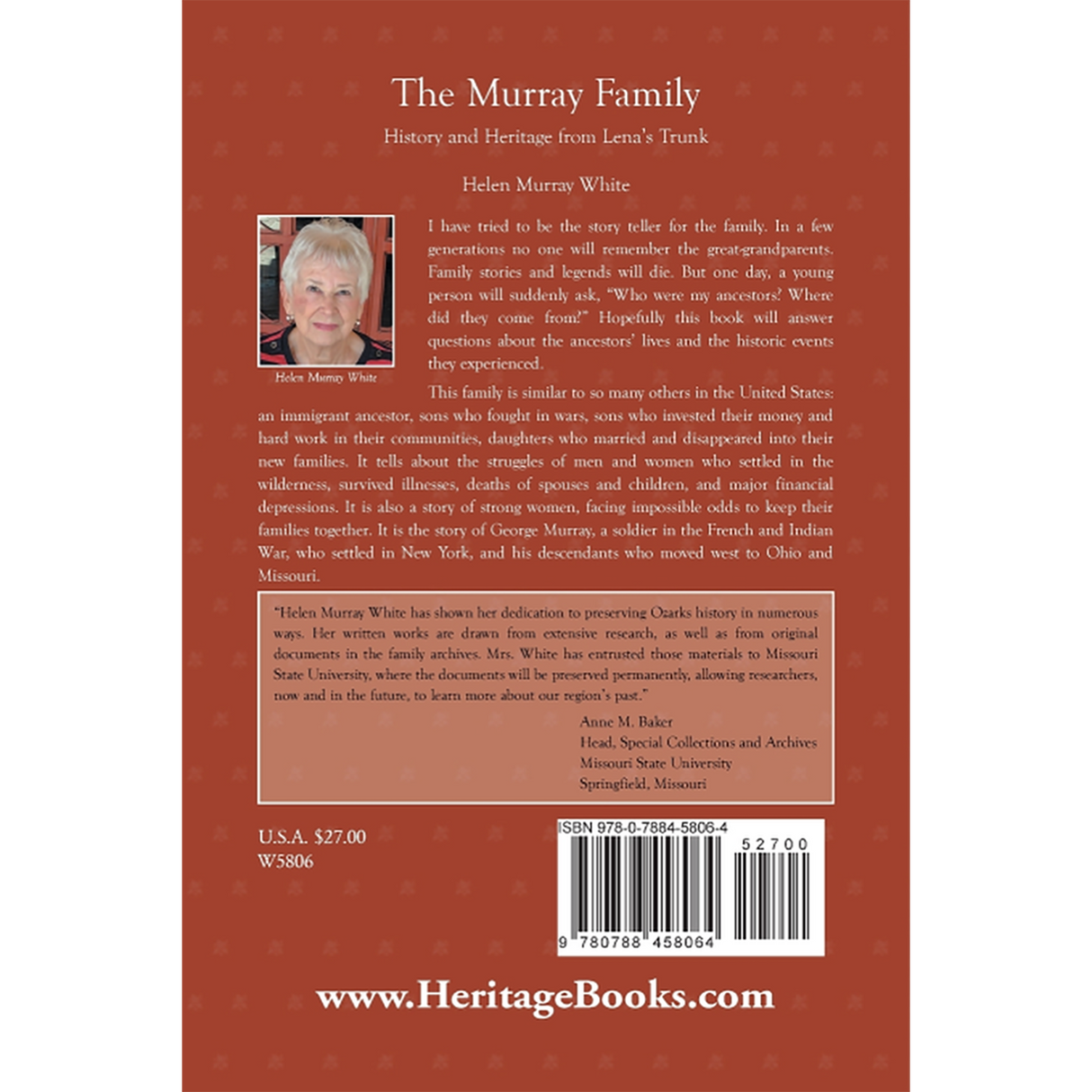 The Murray Family. History and Heritage from Lena's Trunk back cover