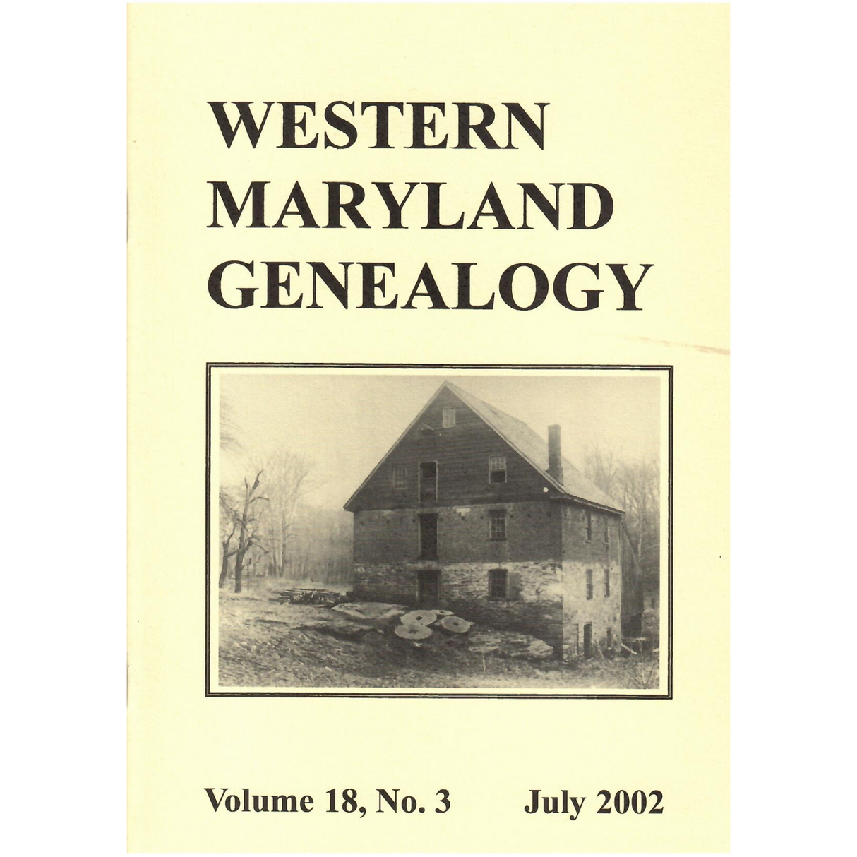 Western Maryland Genealogy, Volume 18, No. 3, 2002