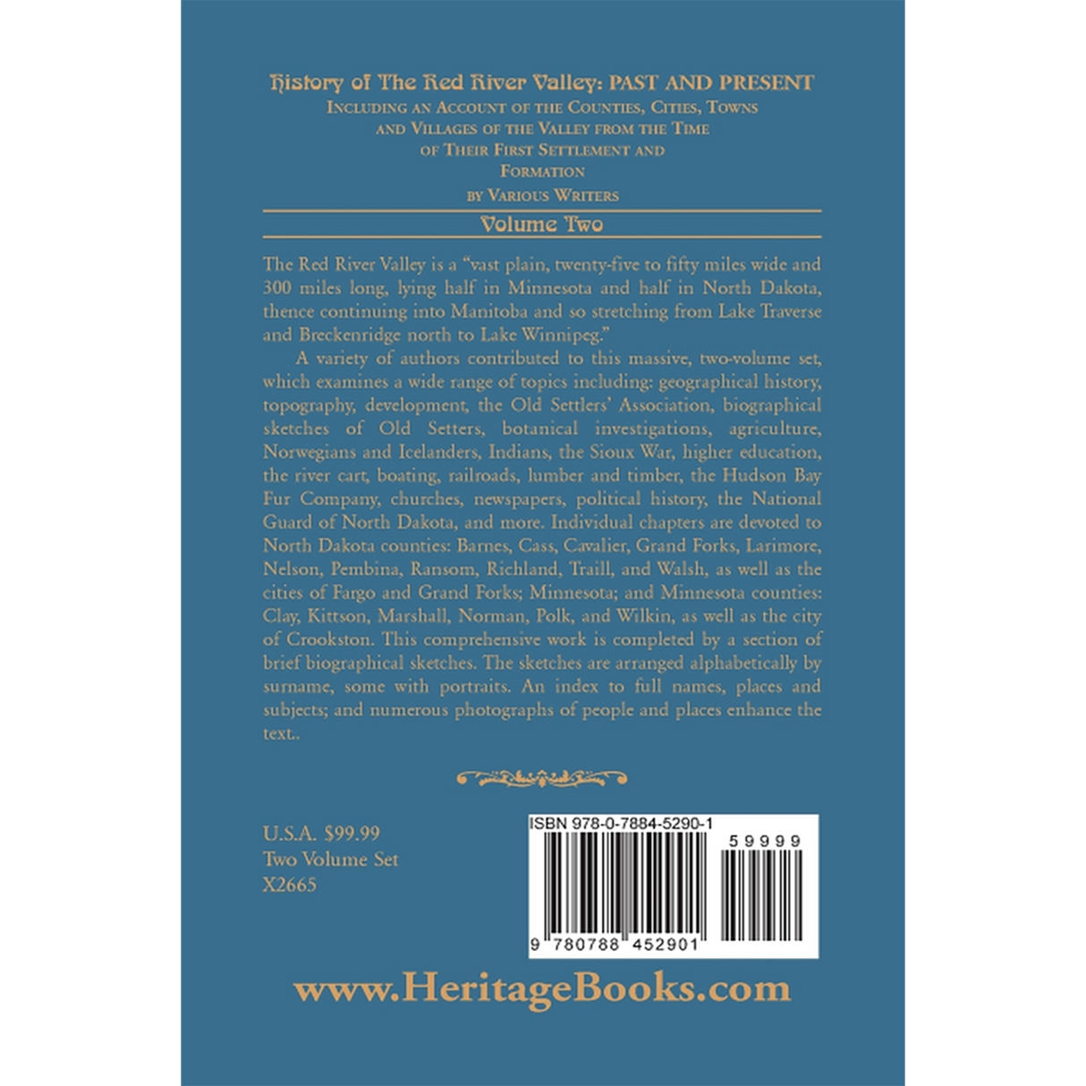 History of the Red River Valley, Volume 2 back cover