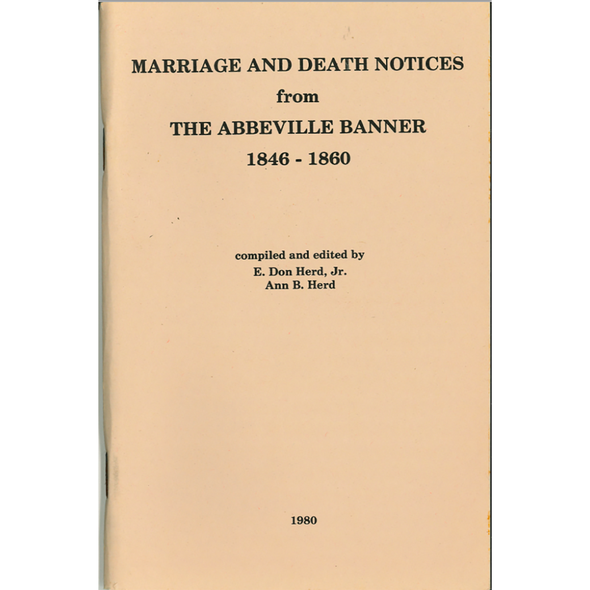 Marriage and Death Notices from the Abbeville Banner 1846-1860