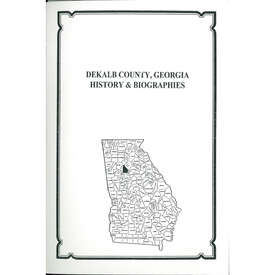 DeKalb County, Georgia History and Biographies