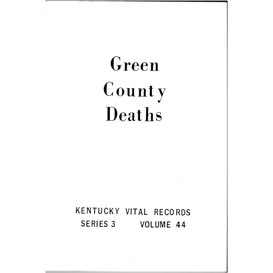 Green County, Kentucky Death Records
