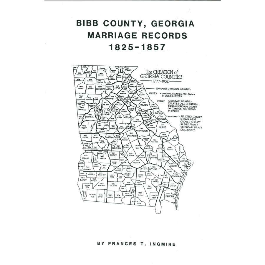 Bibb County, Georgia Marriage Records 1825-1857