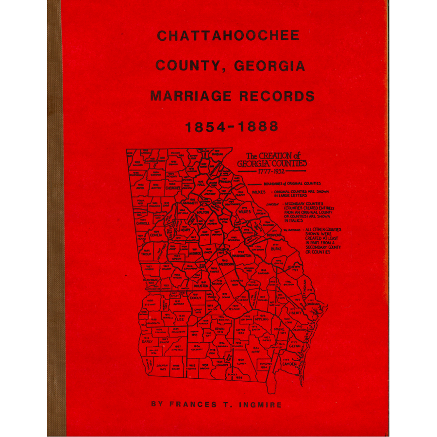 Chattahoochee County, Georgia Marriage Records, 1854-1888