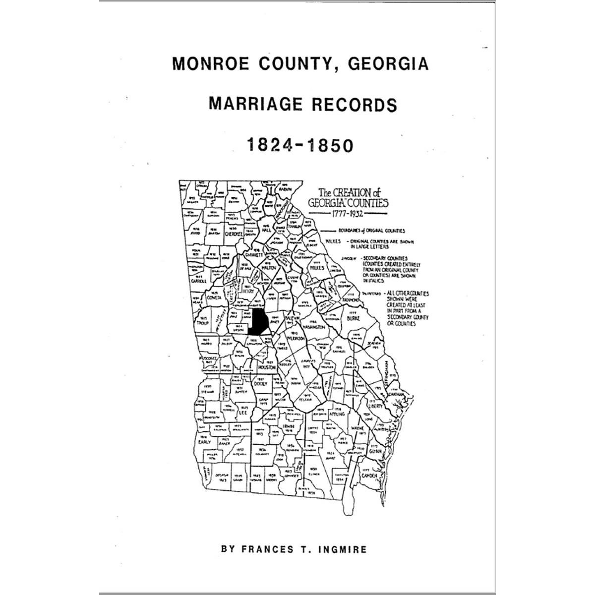 Monroe County, Georgia Marriages 1824-1850
