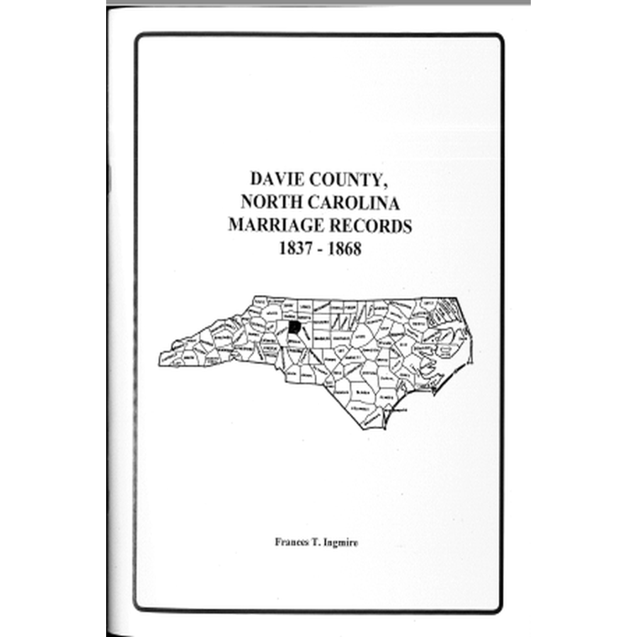 Davie County, North Carolina Marriage Records, 1837-1868