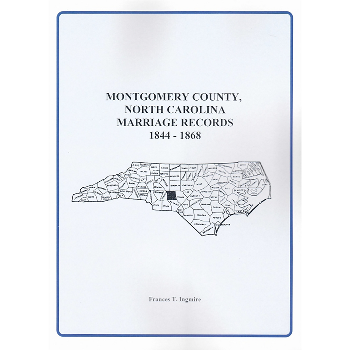 Montgomery County, North Carolina Marriage Records, 1844-1868