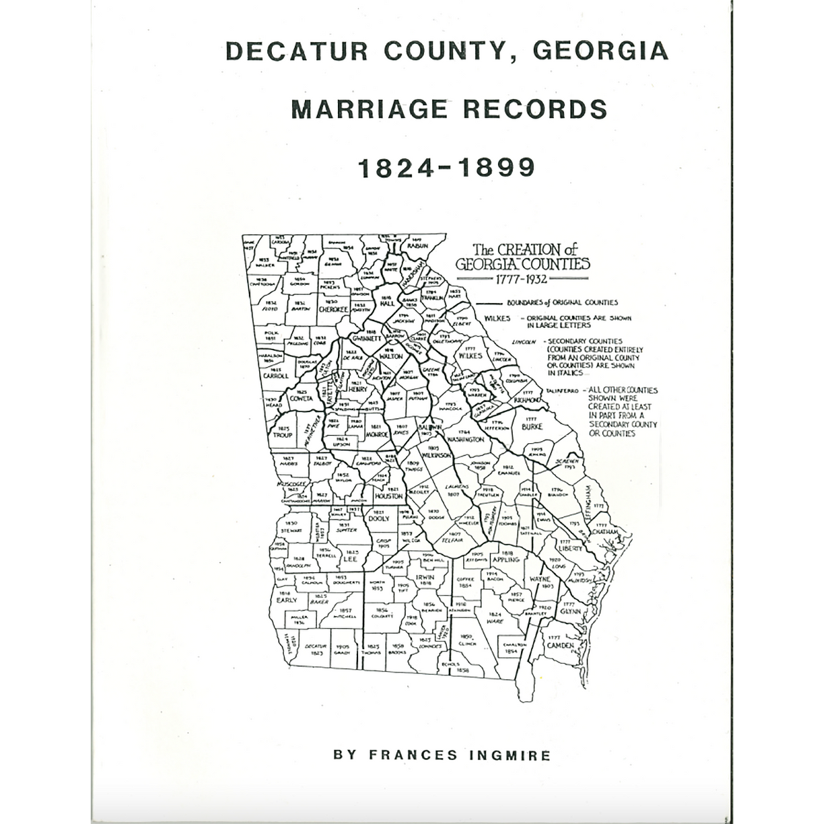 Decatur County, Georgia Marriage Records, 1824-1899