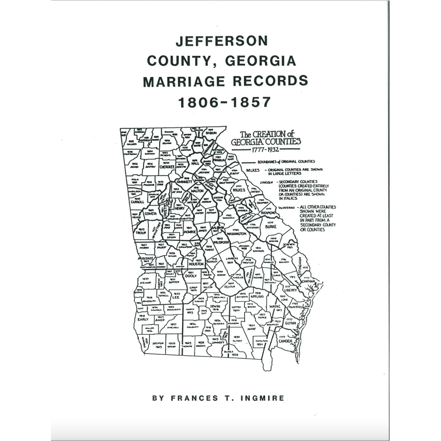 Jefferson County, Georgia Marriage Records, 1806-1857