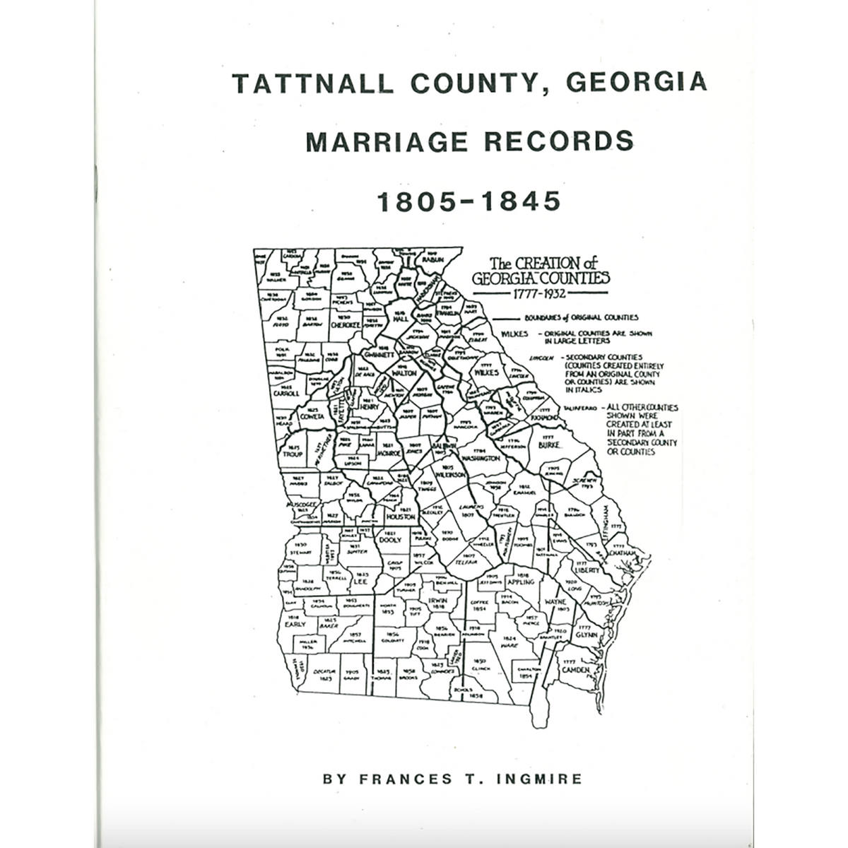 Tattnall County, Georgia Marriage Records, 1805-1845
