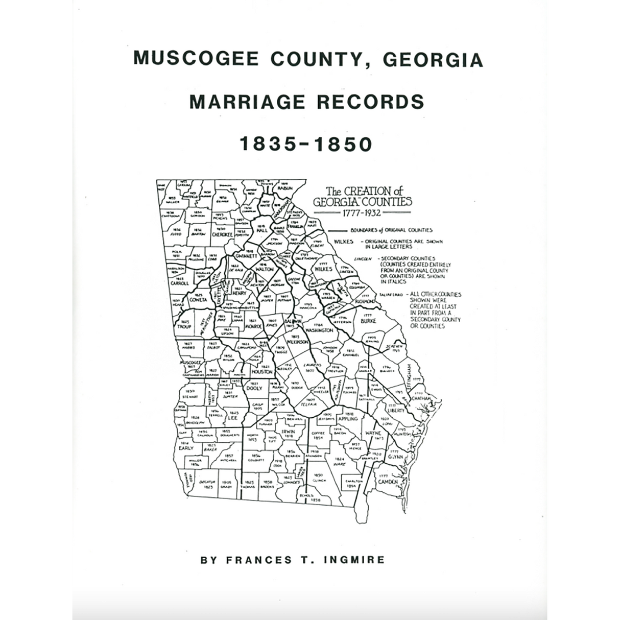 Muscogee County, Georgia Marriage Records, 1835-1850