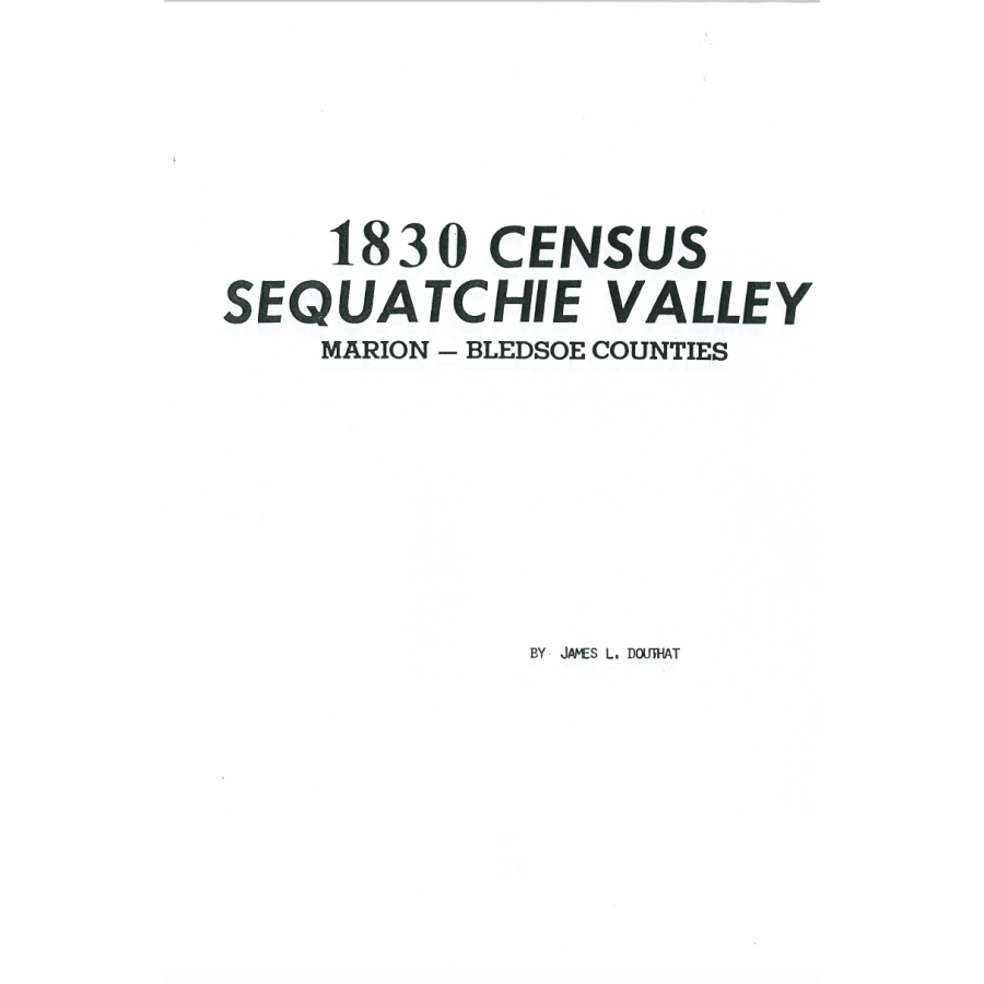 1830 Sequatchie Valley Census Records