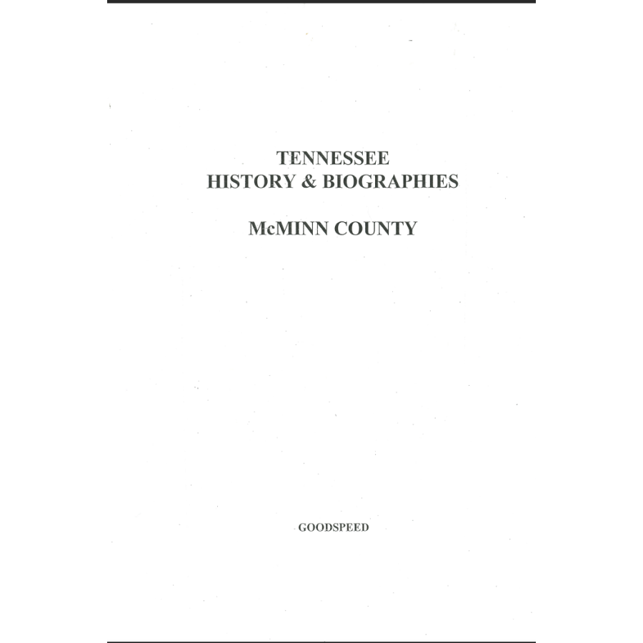 McMinn County, Tennessee History and Biographies
