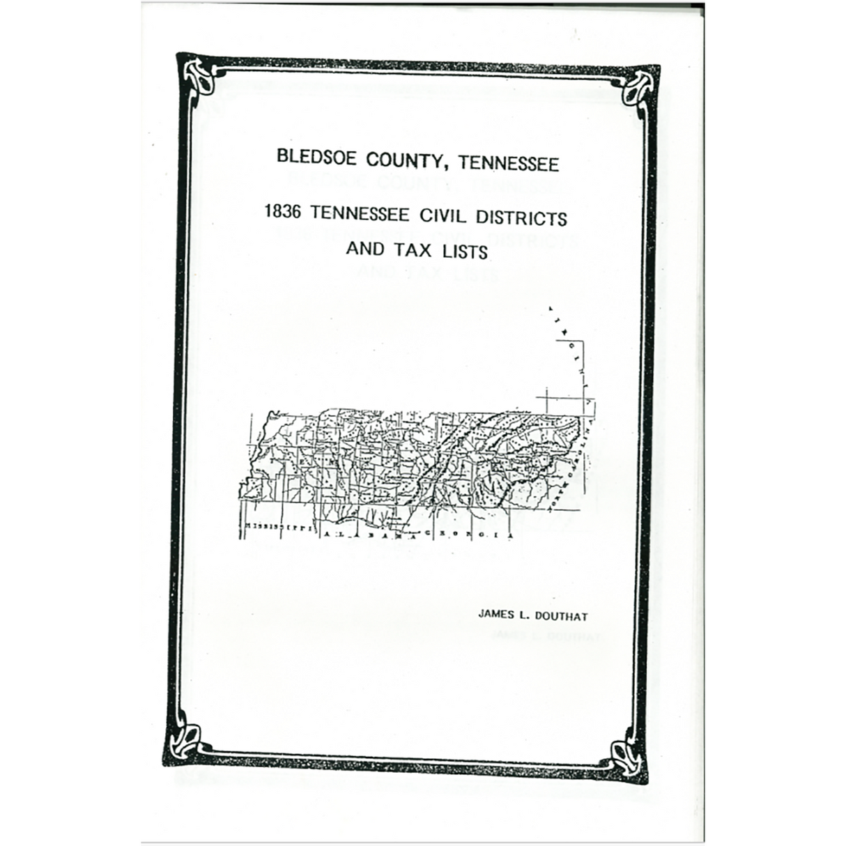 1836 Bledsoe County, Tennessee Civil Districts and Tax Lists