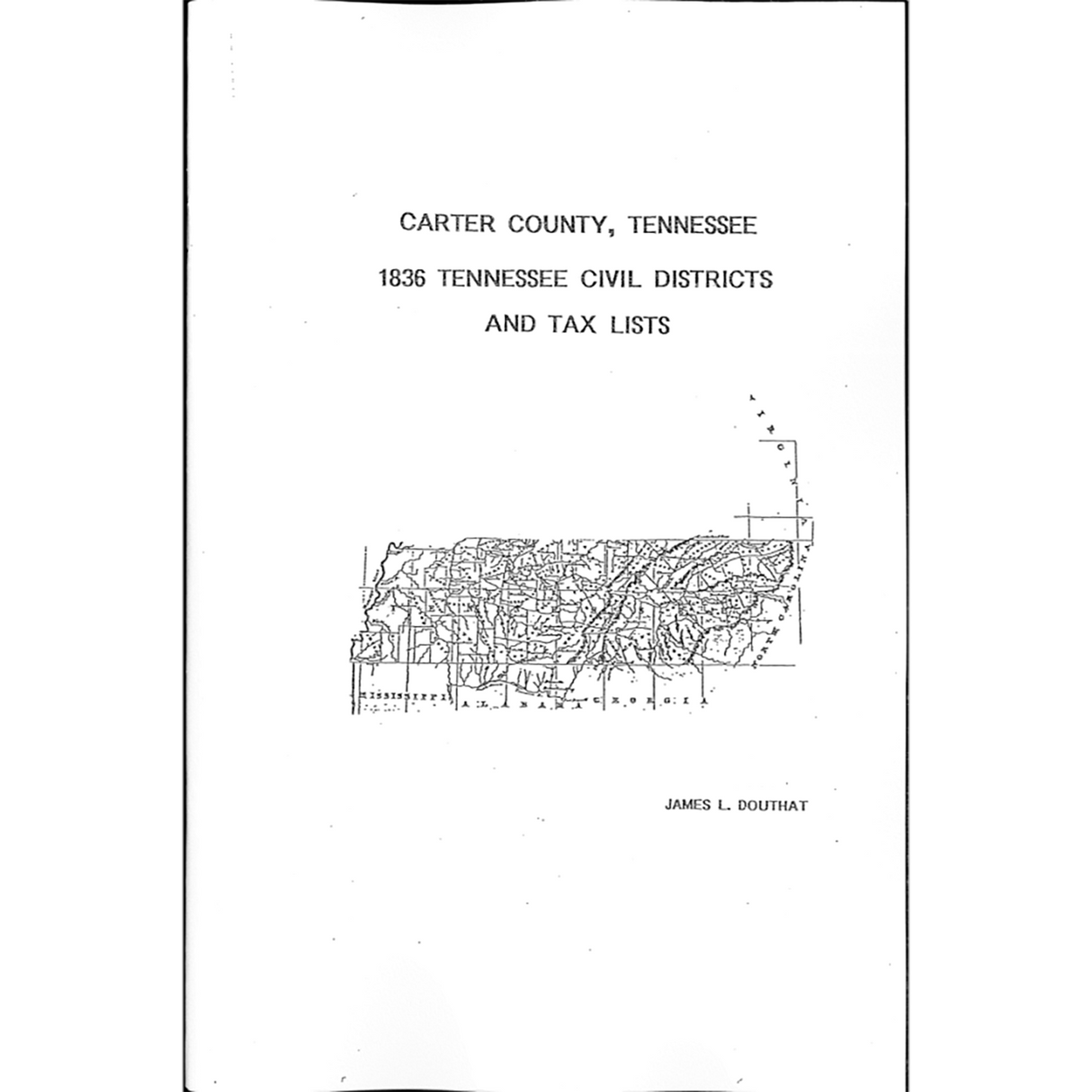 1836 Carter County, Tennessee Civil Districts and Tax Lists