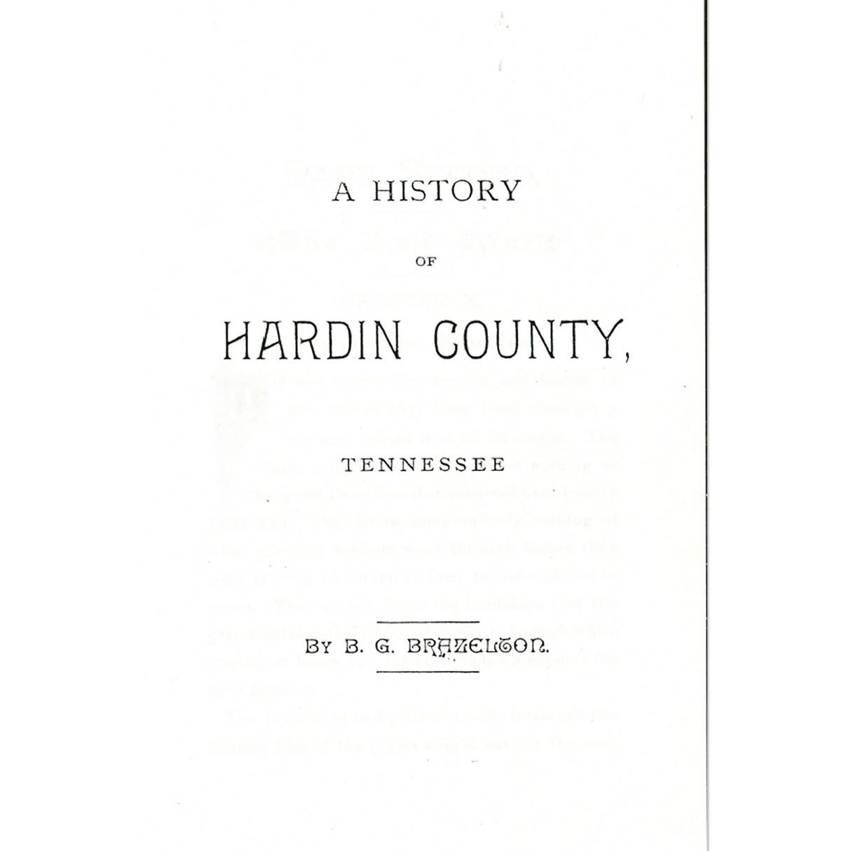 A History of Hardin County, Tennessee