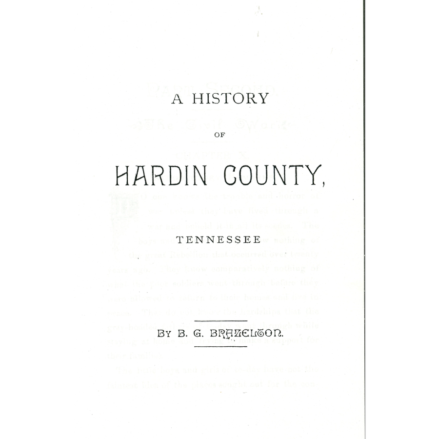 A History of Hardin County, Tennessee