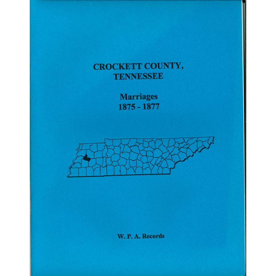 Crockett County, Tennessee Marriage Records, 1875-1877