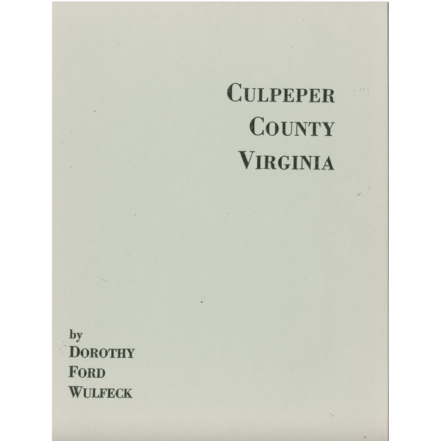 Culpeper County, Virginia Will Book