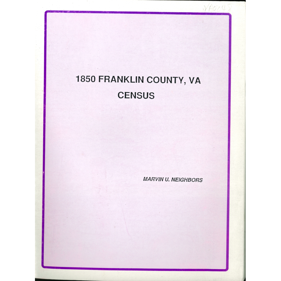 1850 Franklin County, Virginia Census