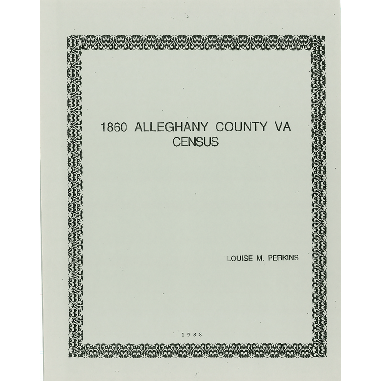 1860 Alleghany County, Virginia Census