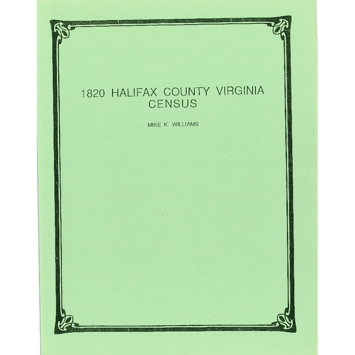 1820 Halifax County, Virginia Census